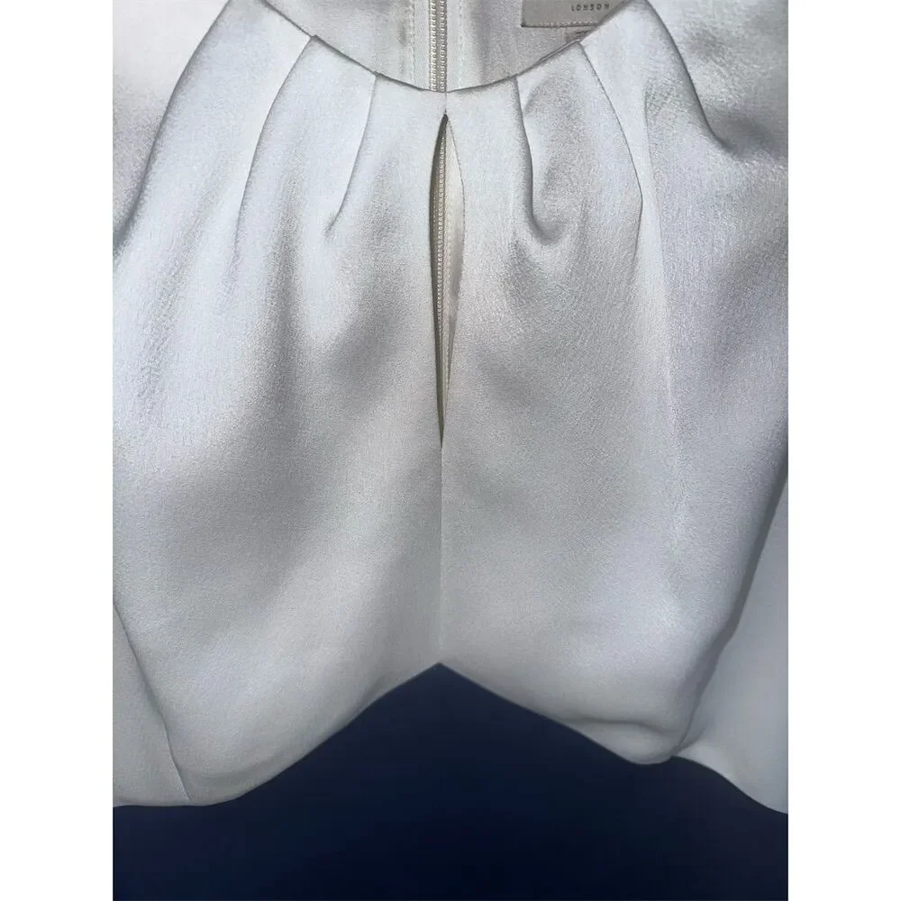 Ted Baker White and Navy Colorblock Midi Dress